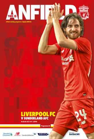 Liverpool FC Programmes issue Sunderland 201516