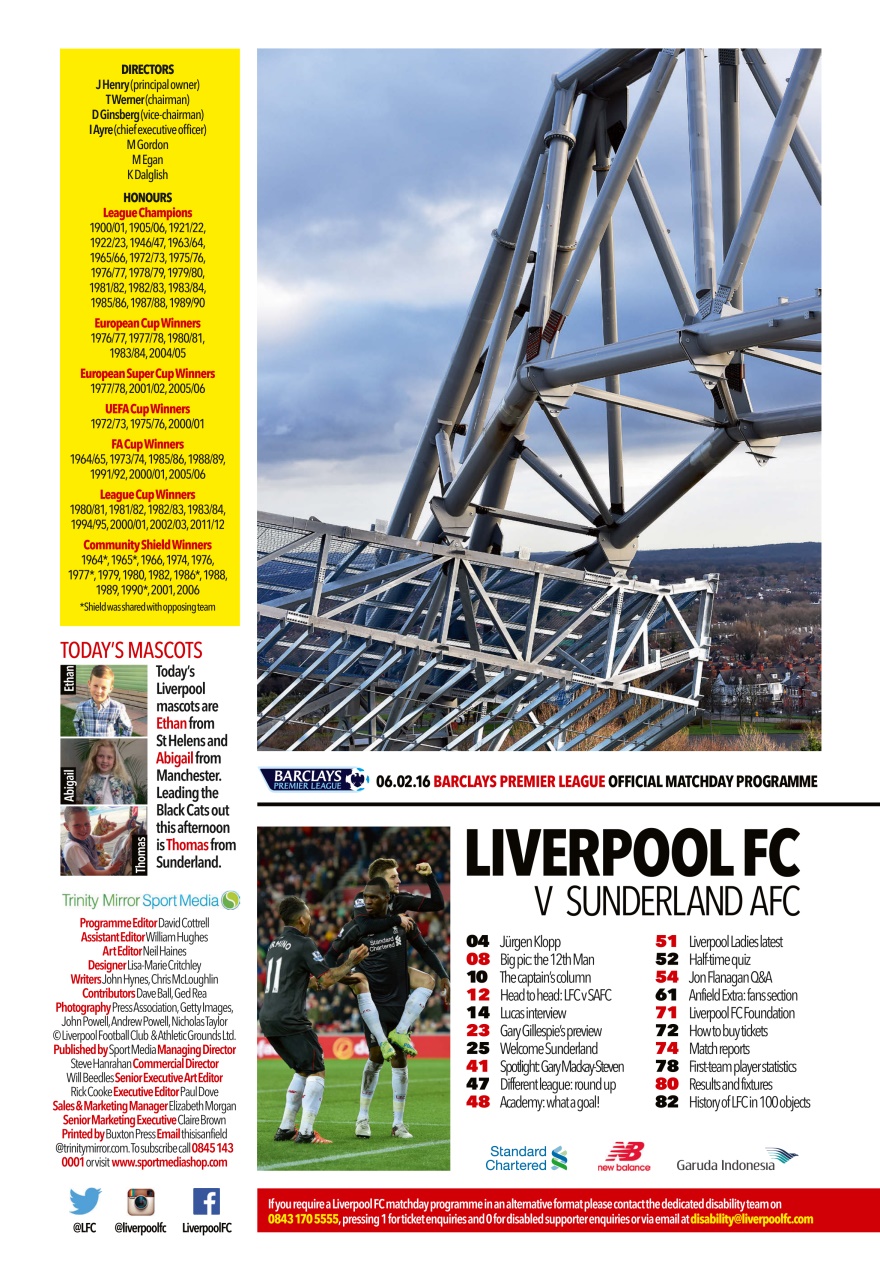 Liverpool FC Programmes Preview Pages