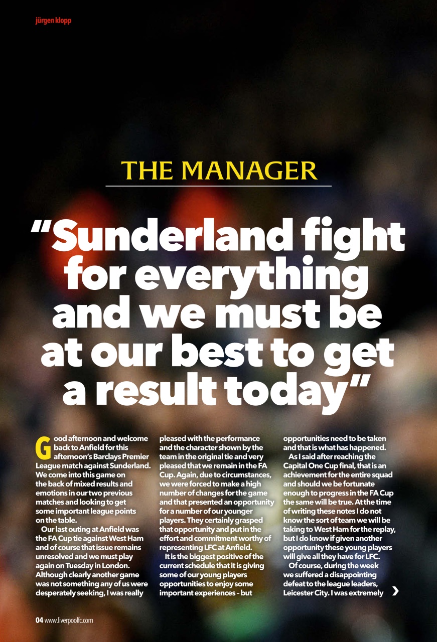 Liverpool FC Programmes Preview Pages