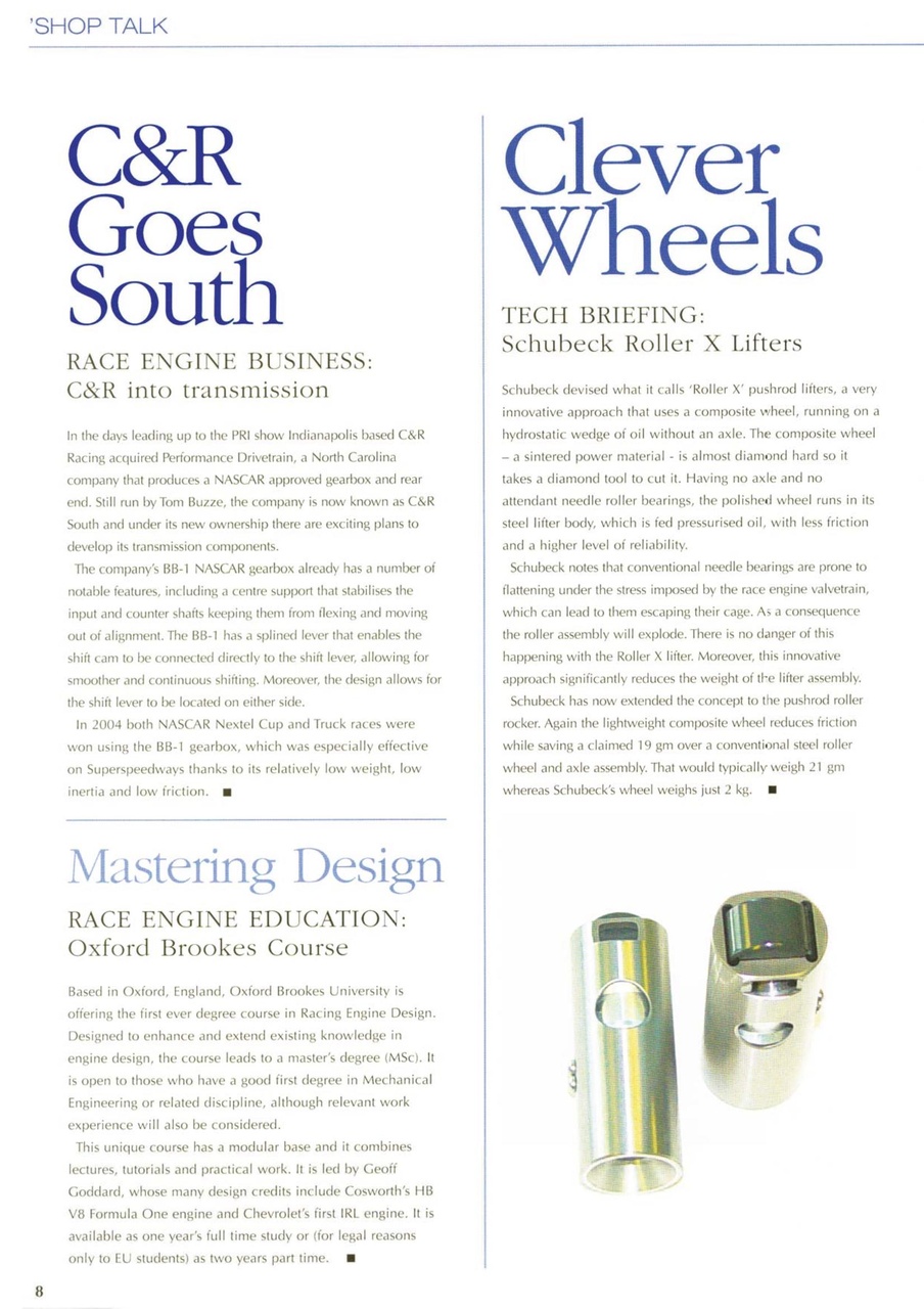 Race Engine Technology Preview Pages