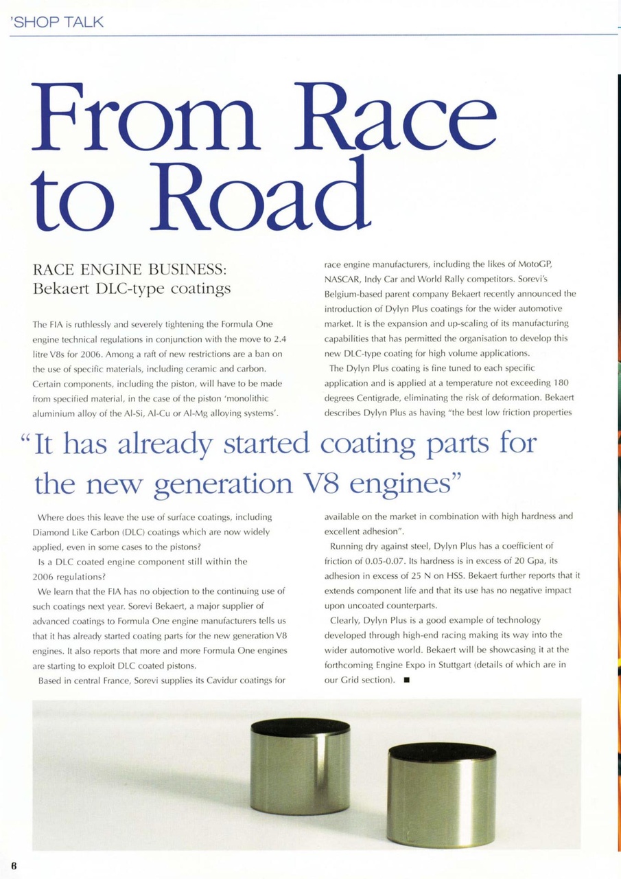 Race Engine Technology Preview Pages