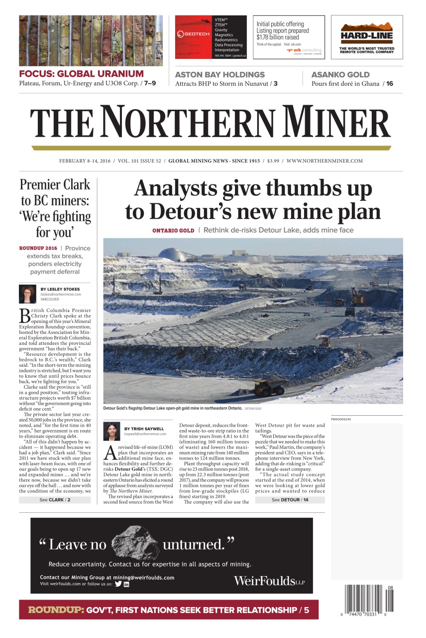 The Northern Miner Preview Pages