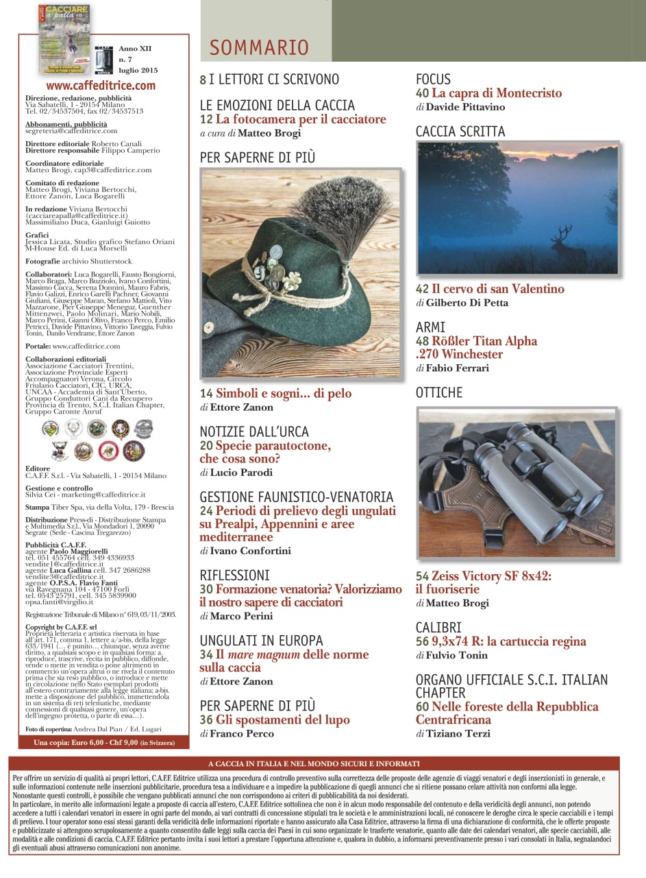 Caccia Magazine Preview Pages