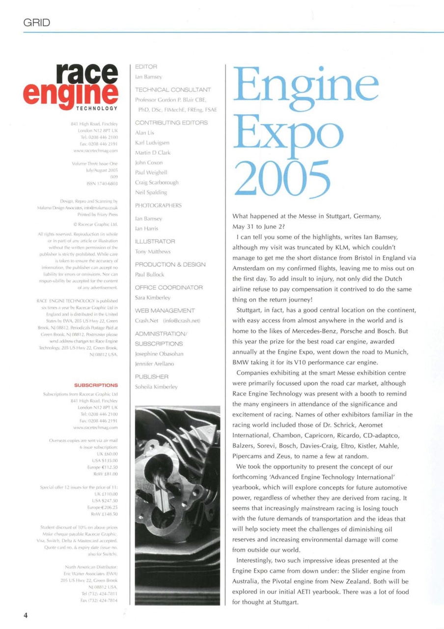 Race Engine Technology Preview Pages