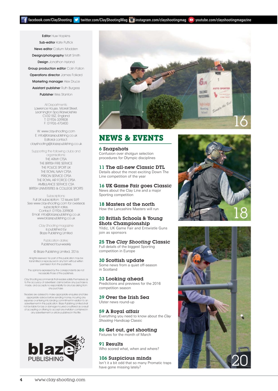 Clay Shooting Preview Pages