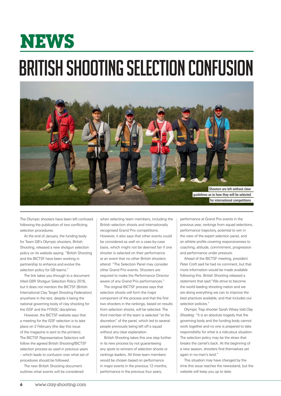 Clay Shooting Preview Pages