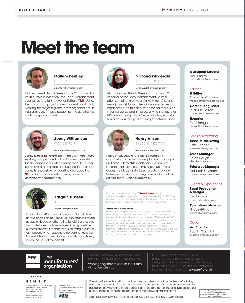 The Manufacturer Preview Pages