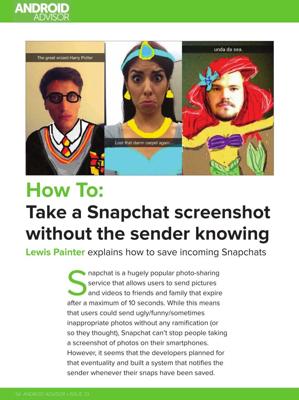 Android Advisor Preview Pages