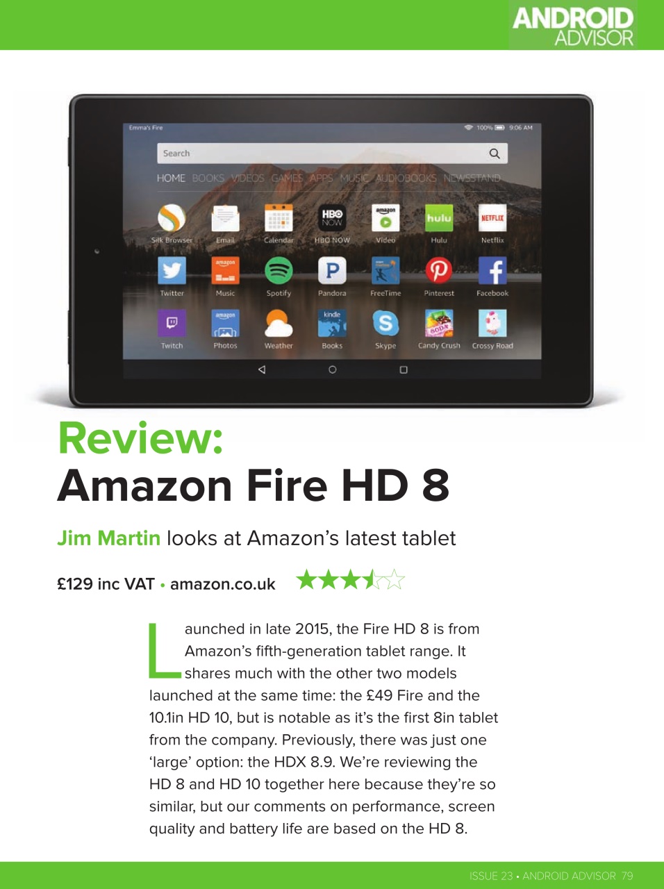 Android Advisor Preview Pages