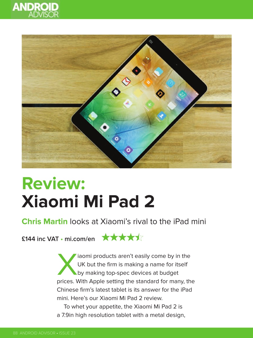 Android Advisor Preview Pages