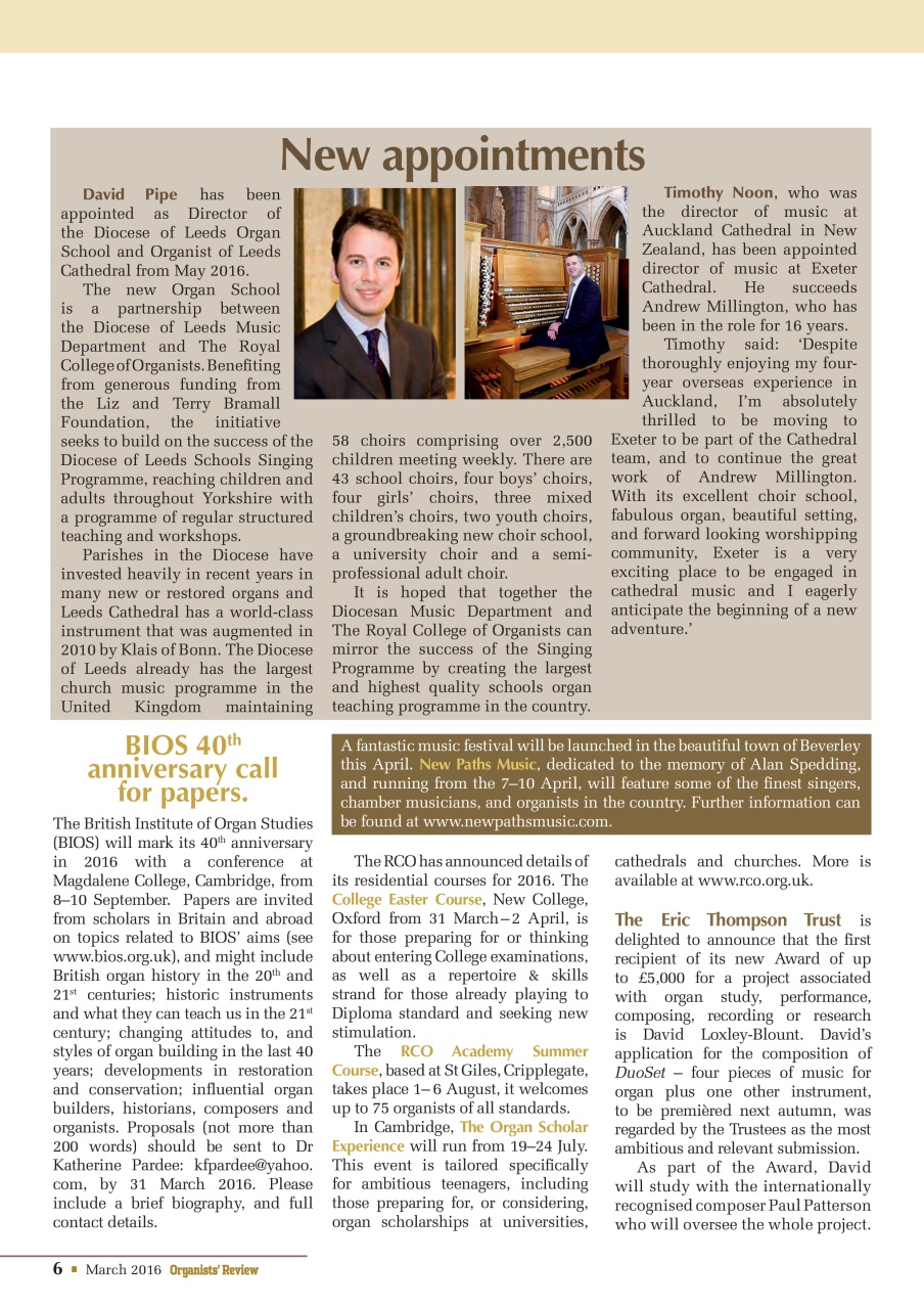 Organists' Review Preview Pages