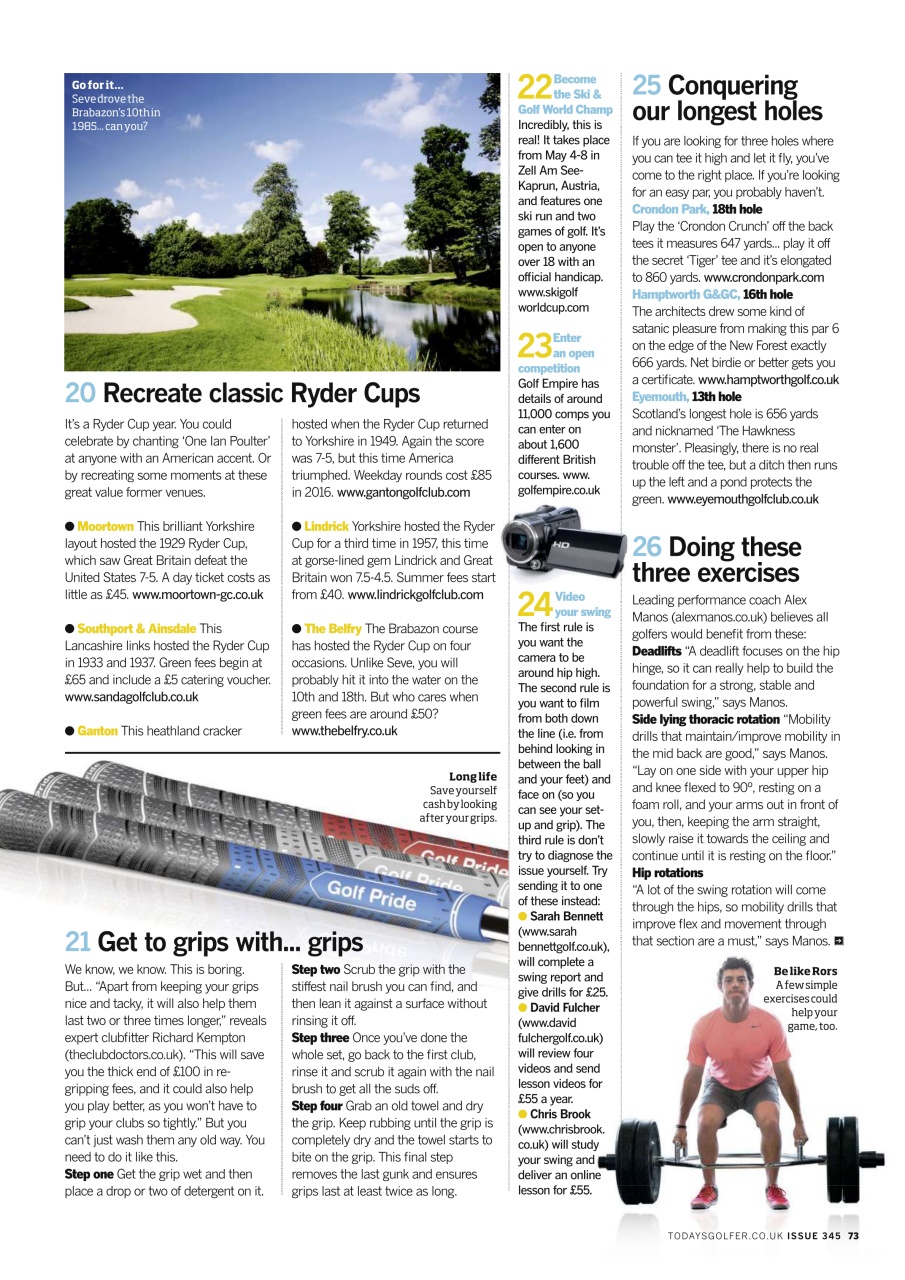 Today's Golfer Preview Pages