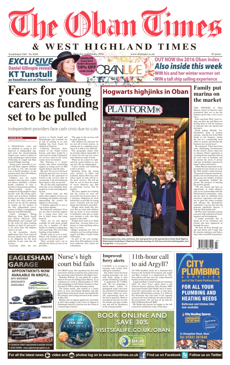 The Oban Times & Lochaber Times Preview Pages