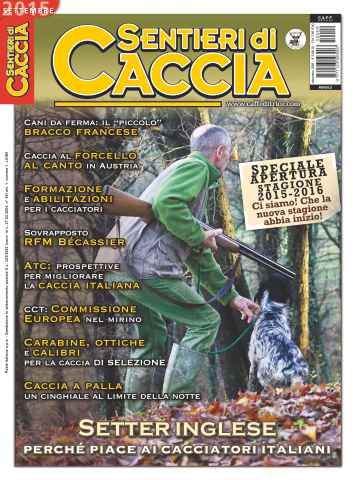 SENTIERI DI CACCIA issue SENTIERI DI CACCIA  SETTEMBRE 2015