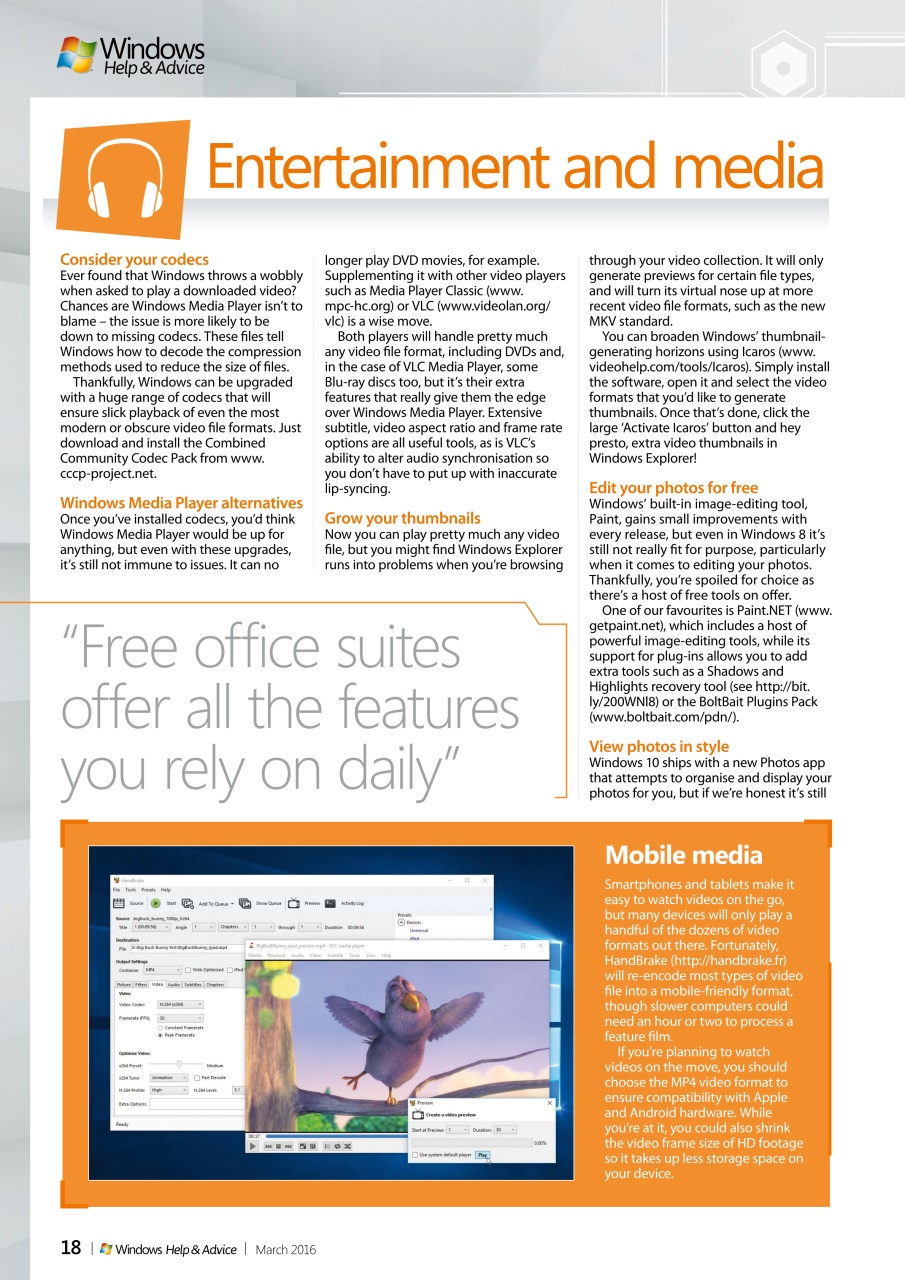 Windows Help & Advice Preview Pages