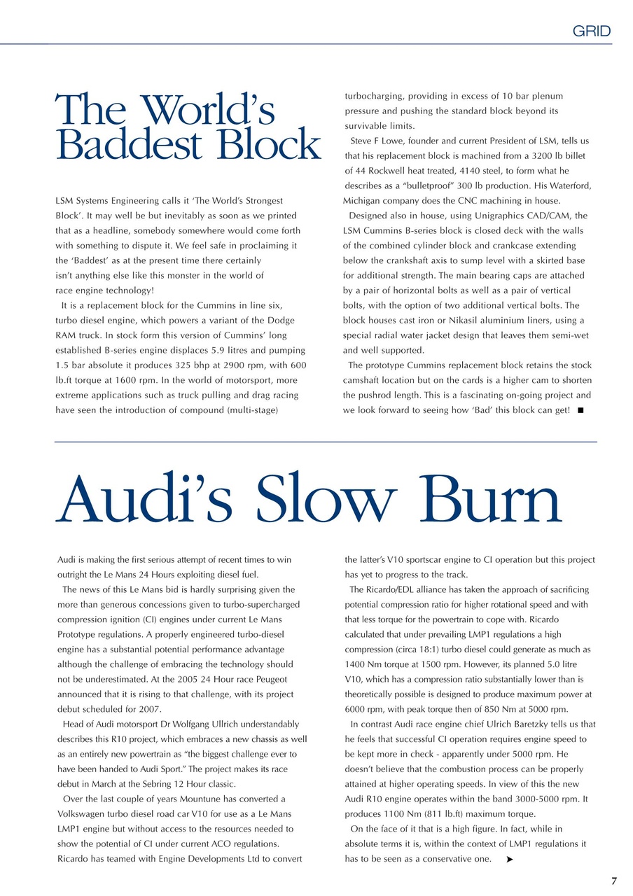 Race Engine Technology Preview Pages