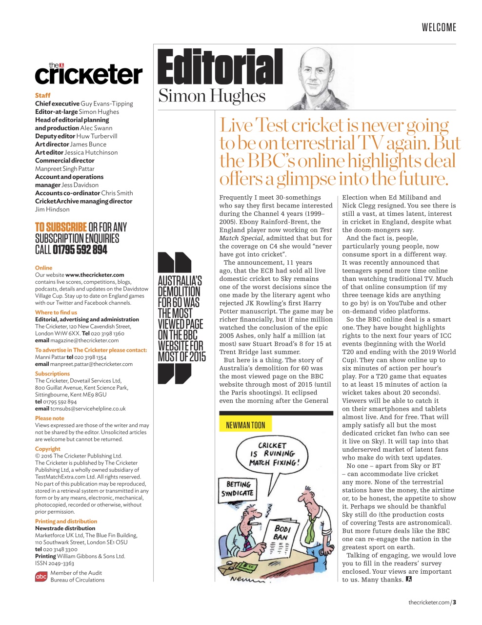 The Cricketer Magazine Preview Pages