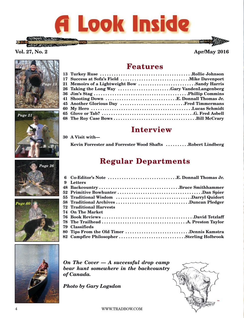 Traditional Bowhunter Magazine Preview Pages