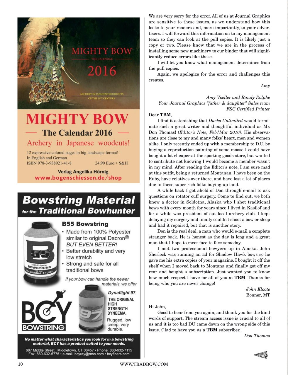 Traditional Bowhunter Magazine Preview Pages