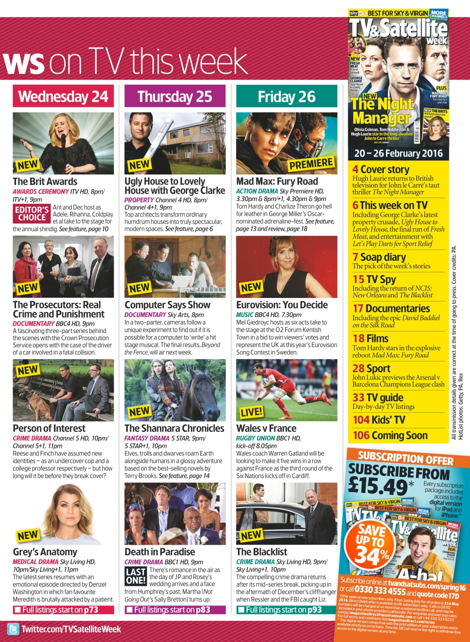 TV & Satellite Week Preview Pages
