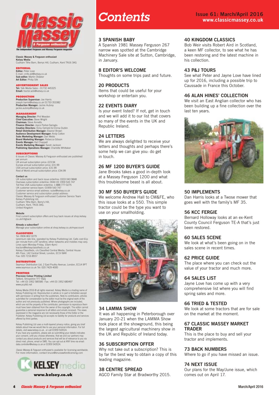 Classic Massey Preview Pages