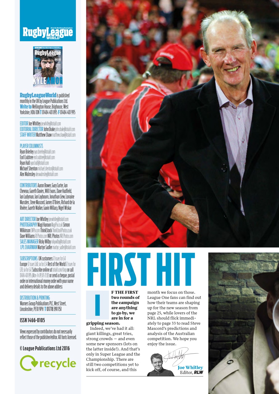 Rugby League World Preview Pages