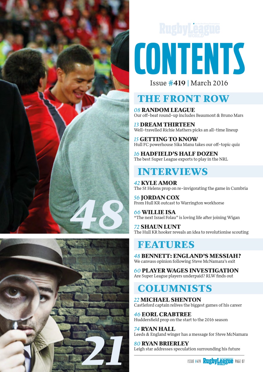 Rugby League World Preview Pages
