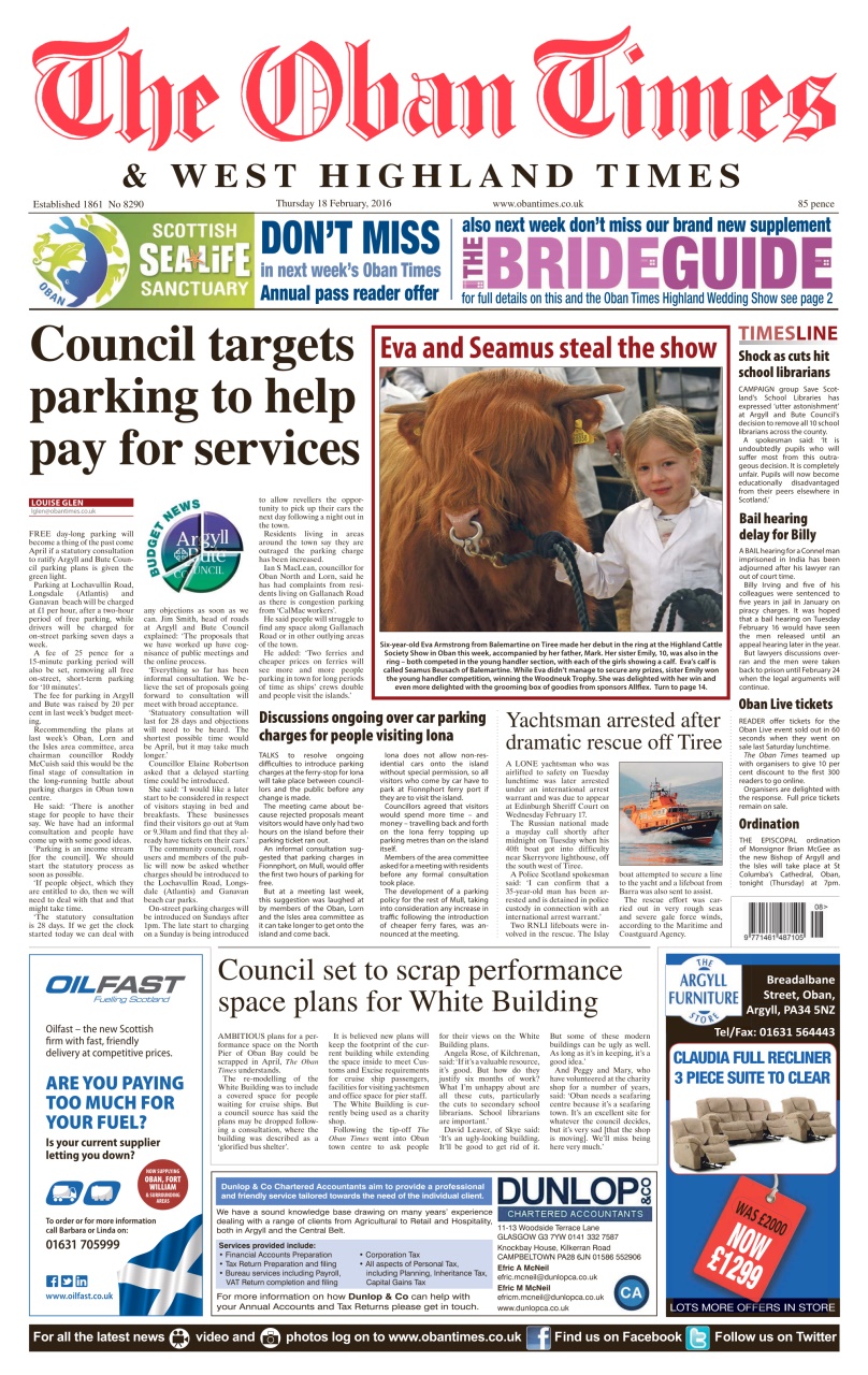 The Oban Times & Lochaber Times Preview Pages