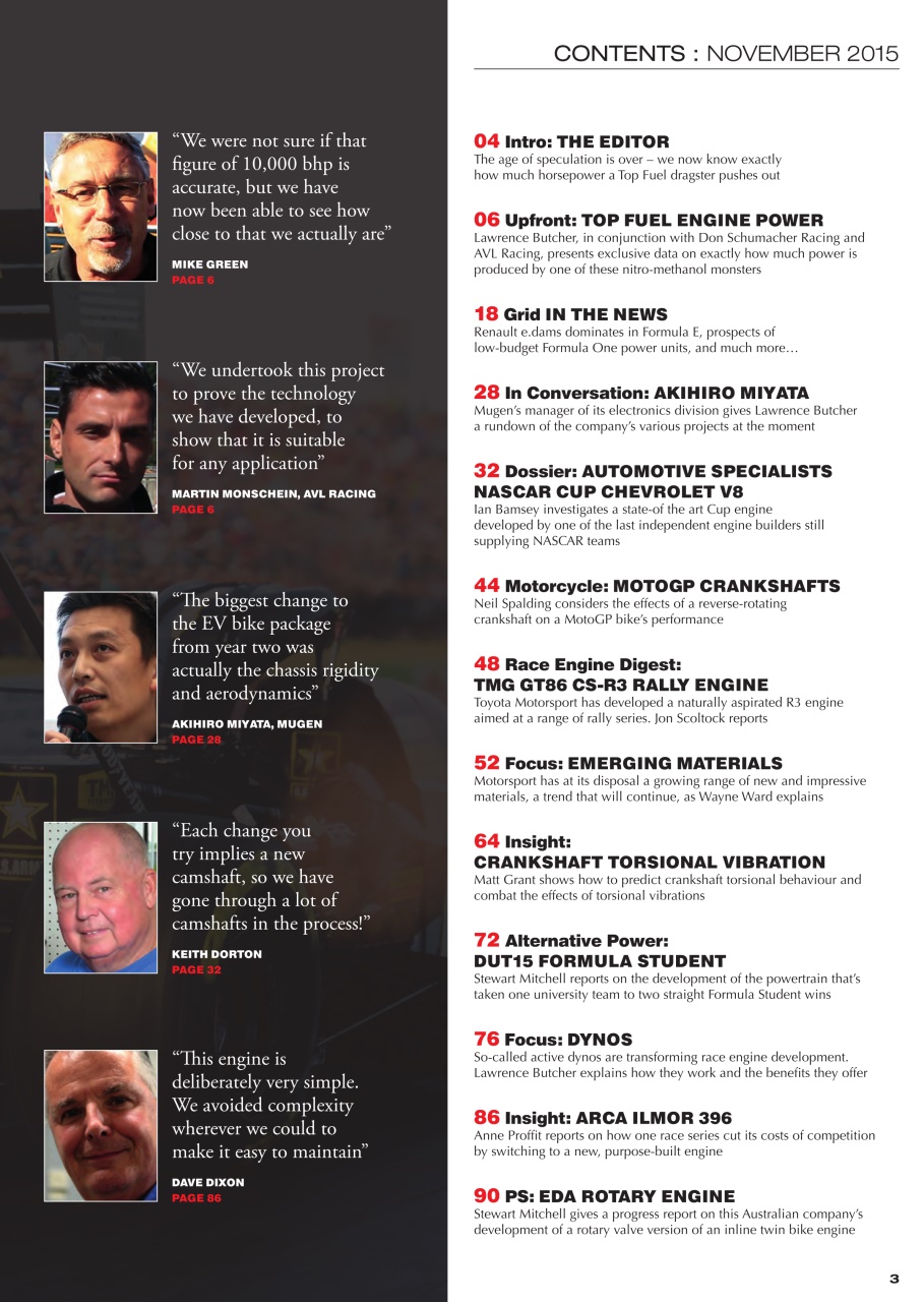 Race Engine Technology Preview Pages