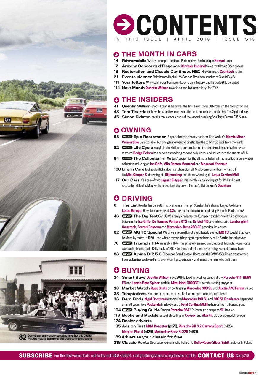 Classic Cars Preview Pages