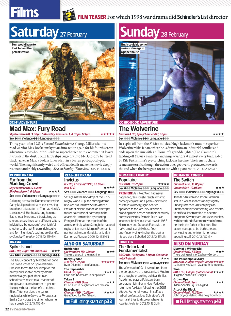 TV & Satellite Week Preview Pages