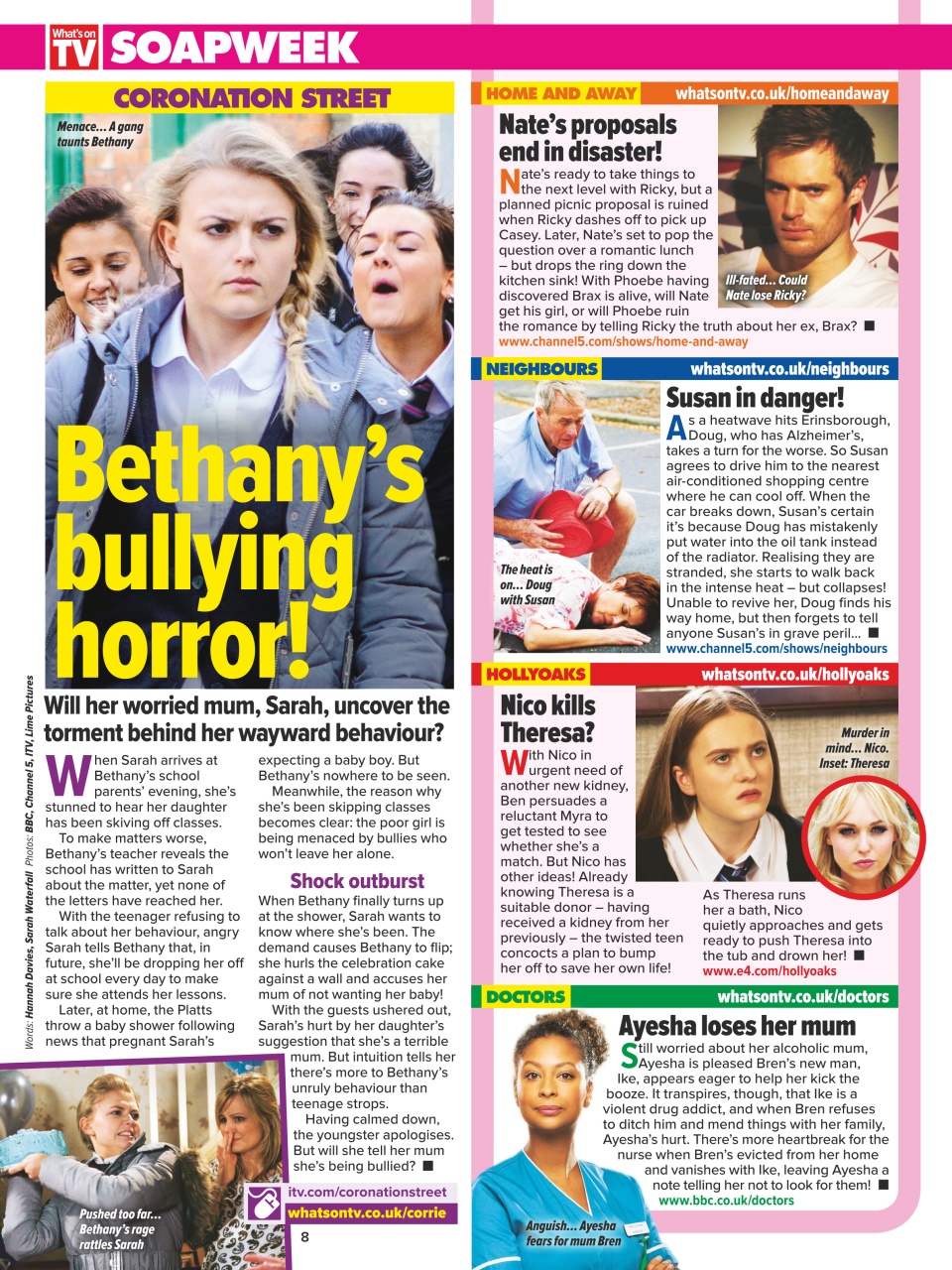 What's on TV Preview Pages