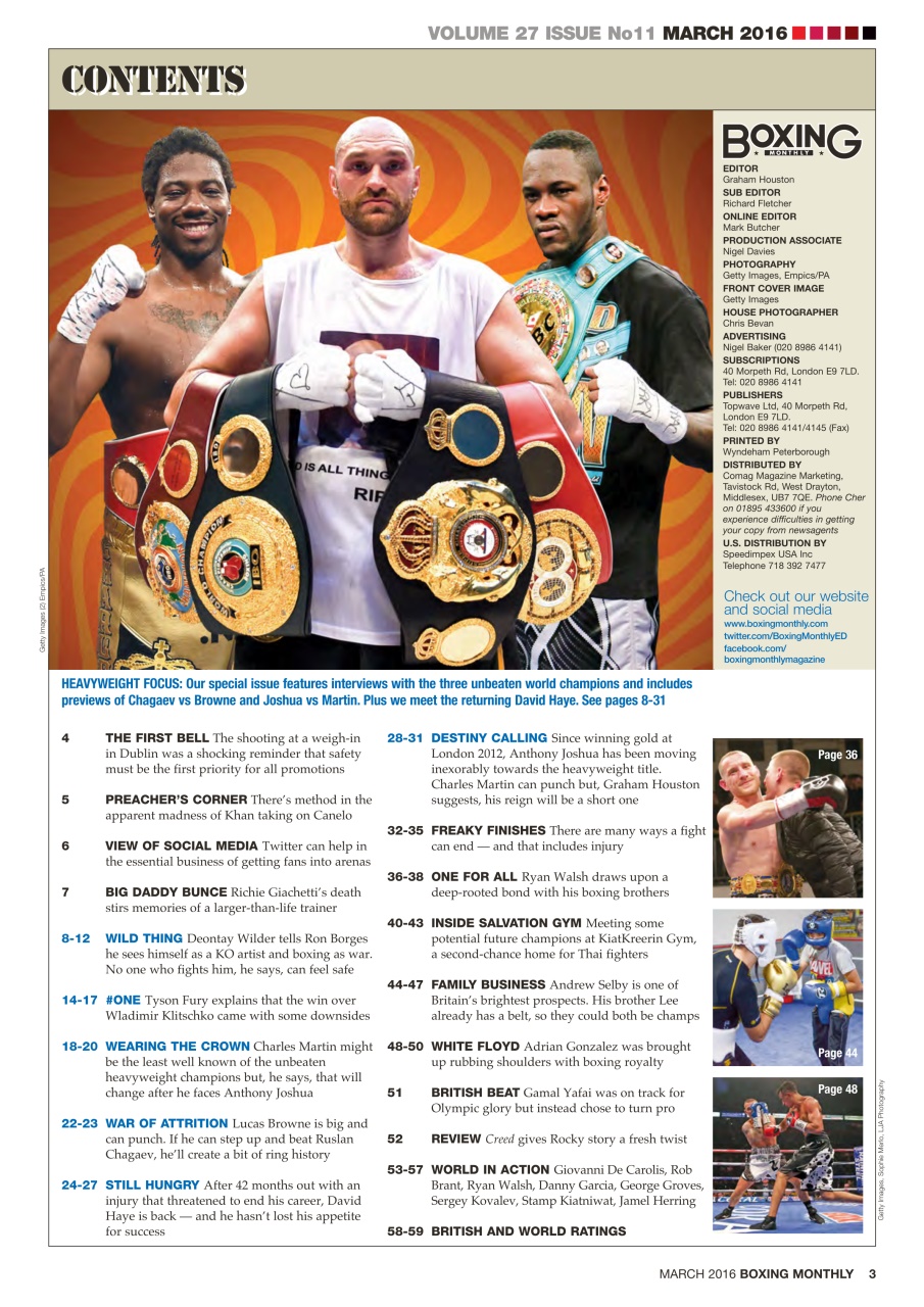Boxing Monthly Preview Pages