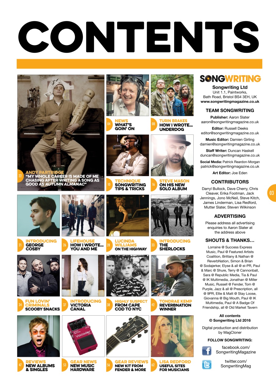 Songwriting Magazine Preview Pages