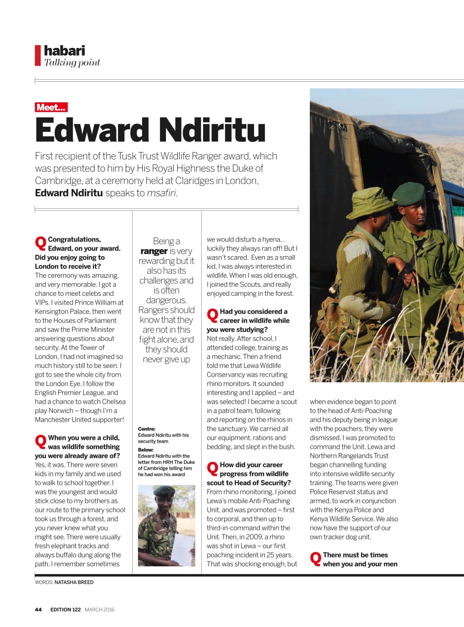 MSAFIRI – Kenya Airways Inflight Preview Pages