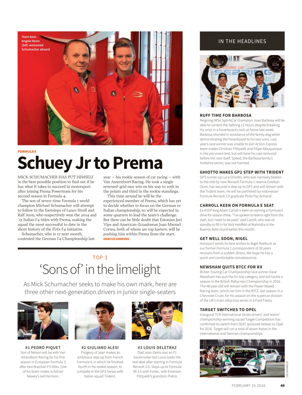 Autosport Preview Pages