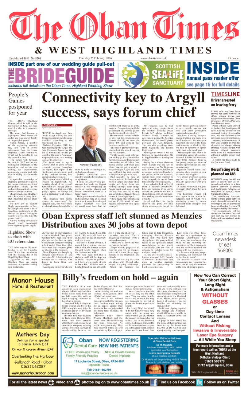 The Oban Times & Lochaber Times Preview Pages