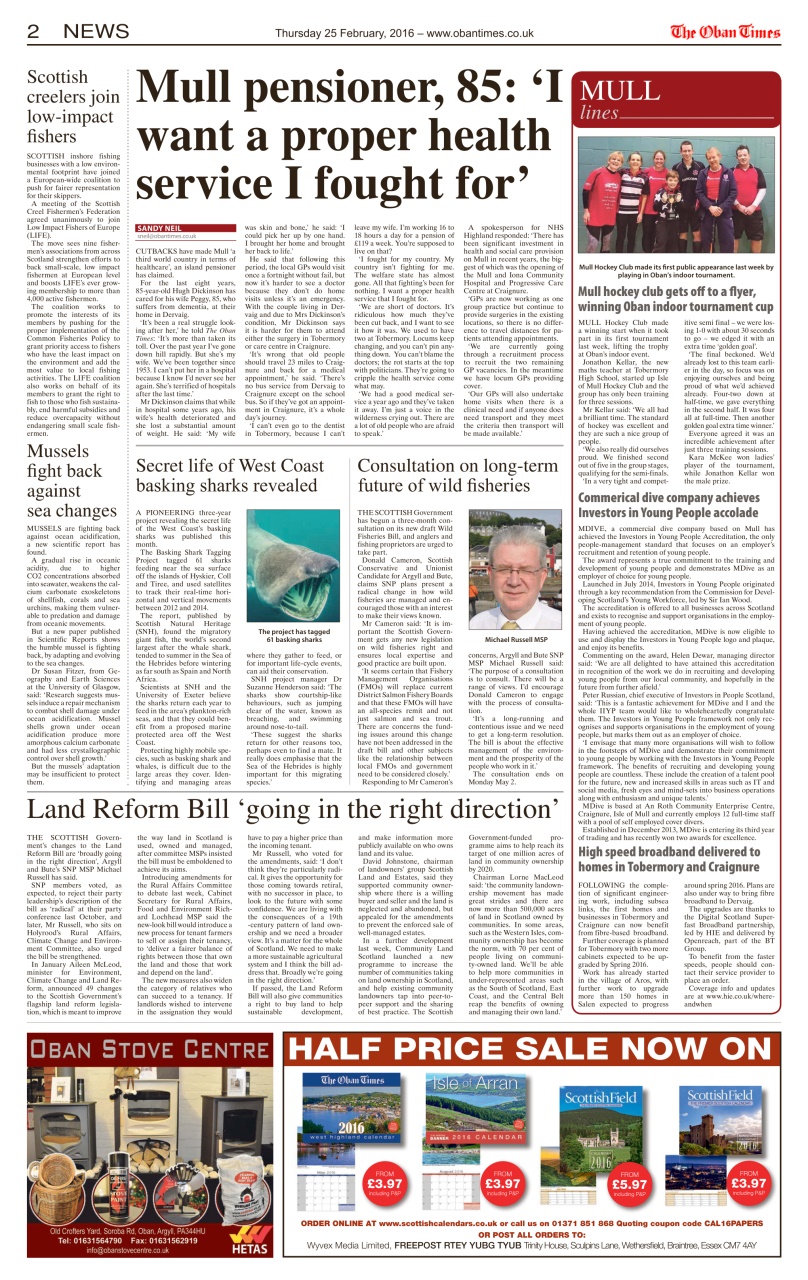 The Oban Times & Lochaber Times Preview Pages