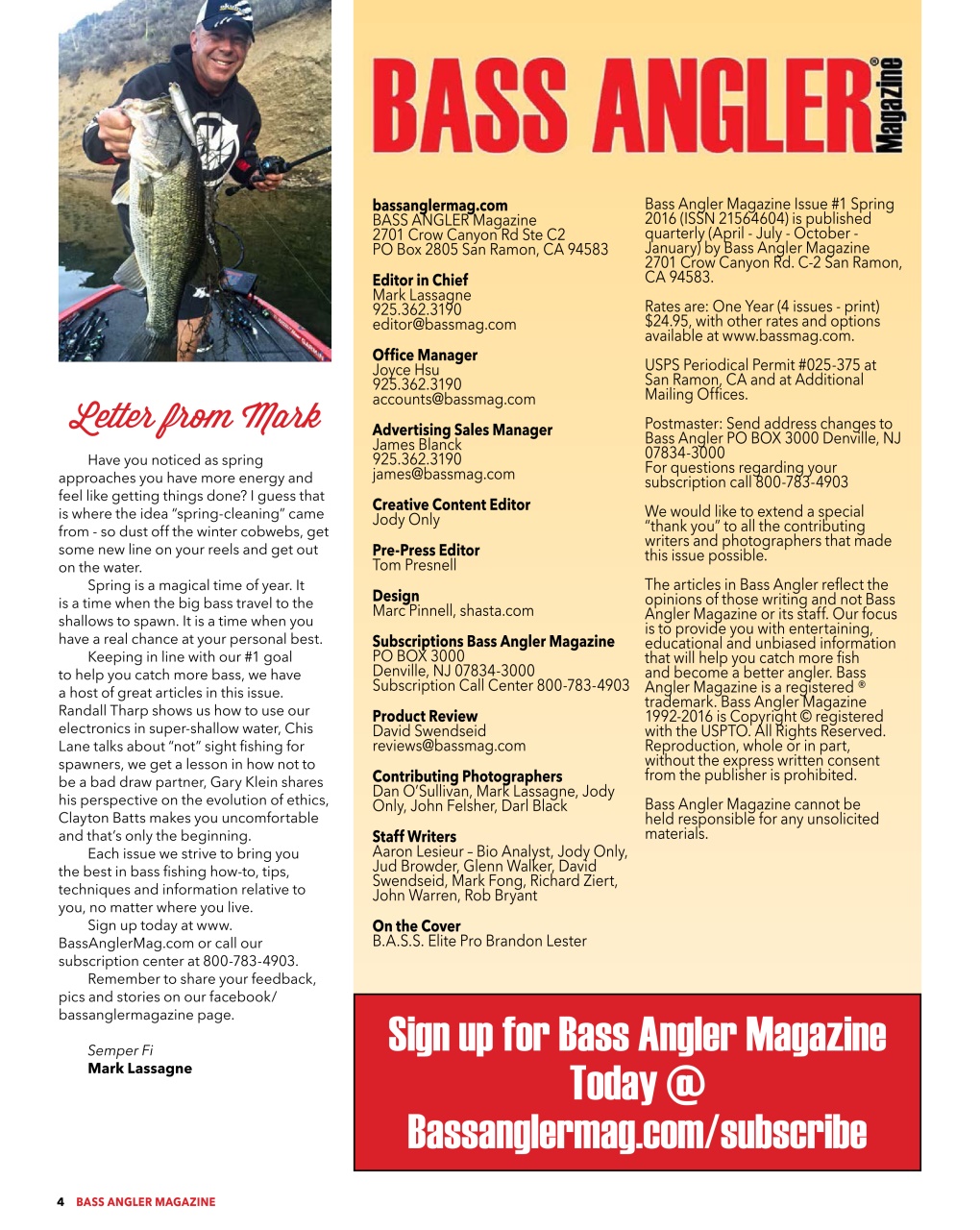 BASS ANGLER MAGAZINE Preview Pages