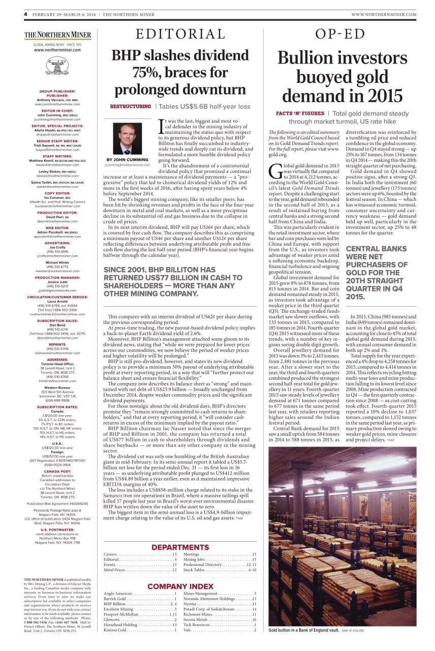 The Northern Miner Preview Pages