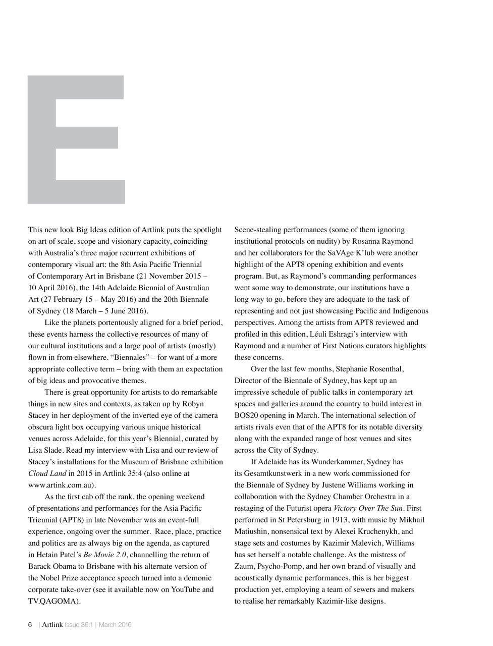 Artlink Magazine Preview Pages