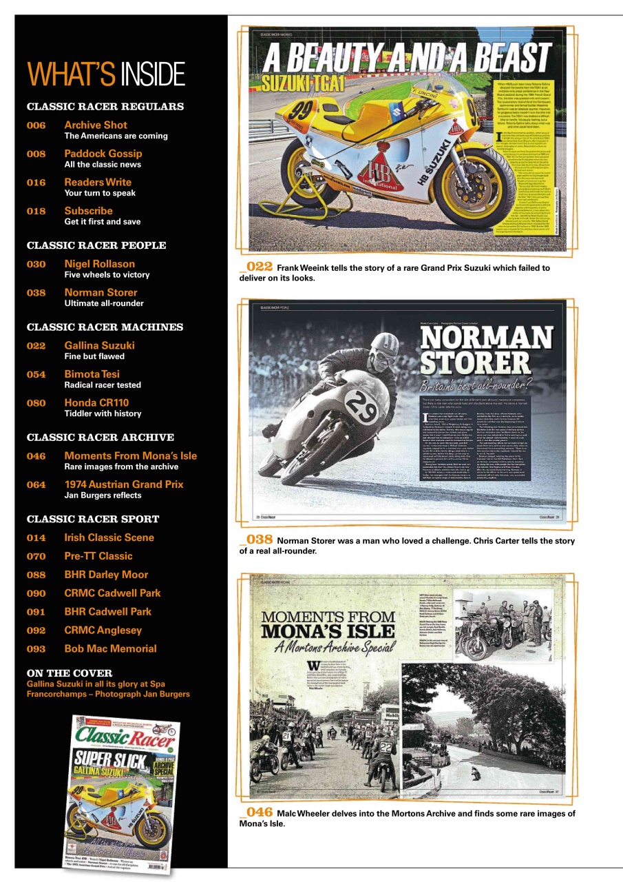 Classic Racer Preview Pages
