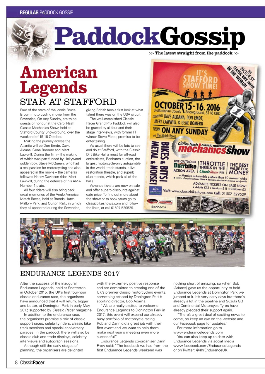 Classic Racer Preview Pages