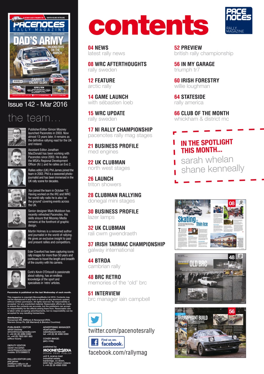 Pacenotes Rally magazine Preview Pages