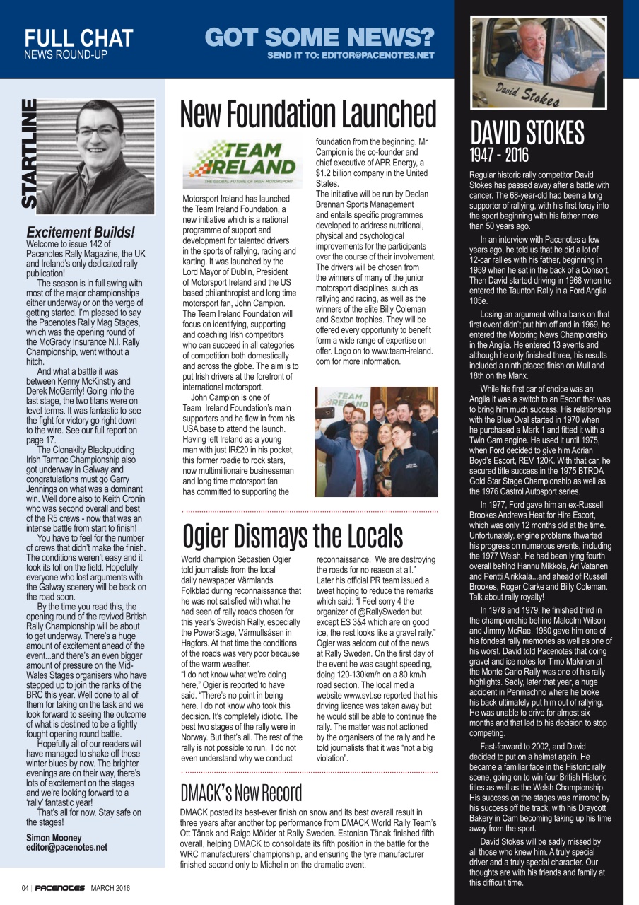 Pacenotes Rally magazine Preview Pages