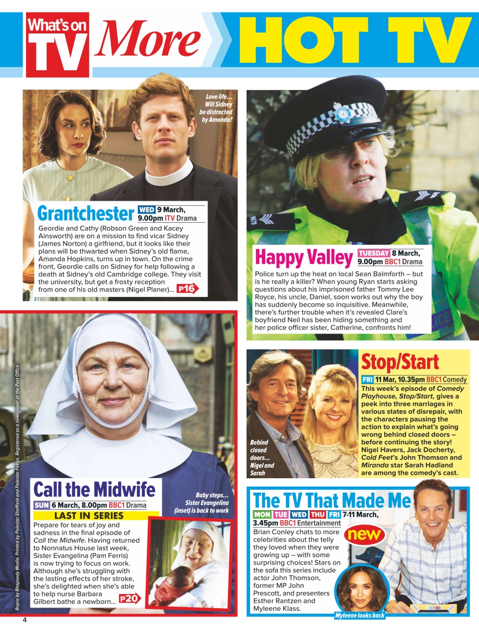 What's on TV Preview Pages