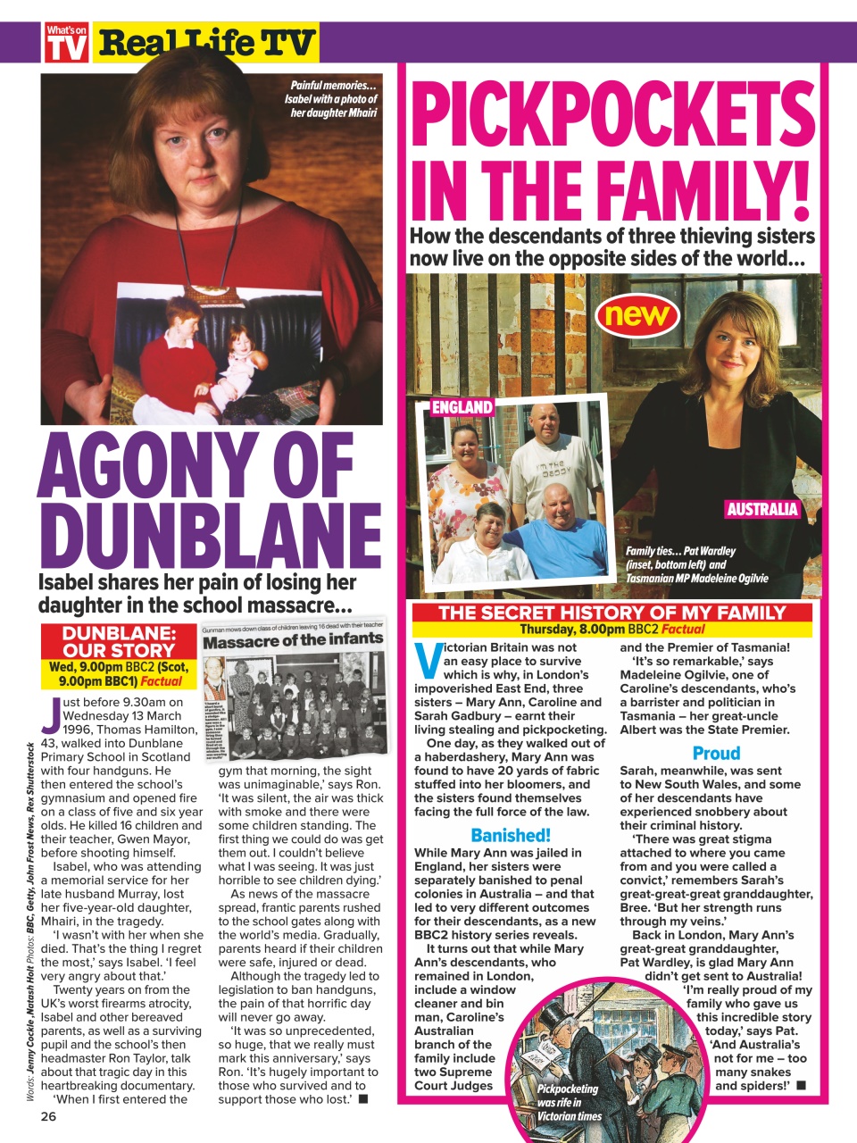 What's on TV Preview Pages