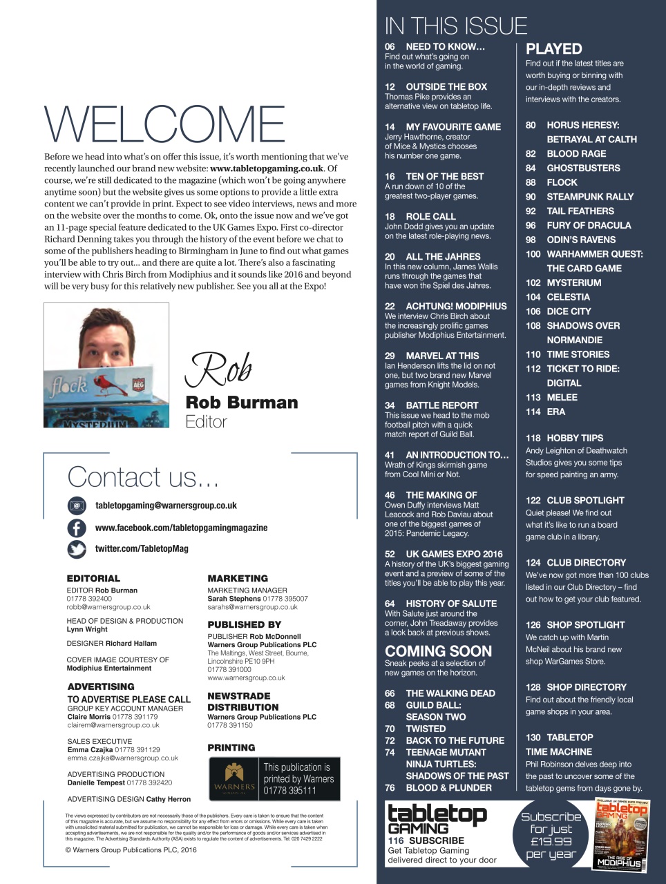 Tabletop Gaming Preview Pages