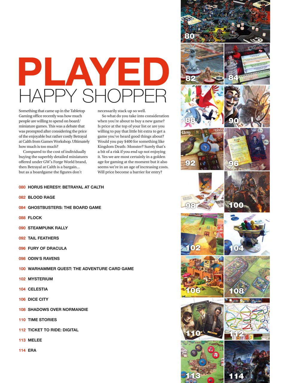 Tabletop Gaming Preview Pages