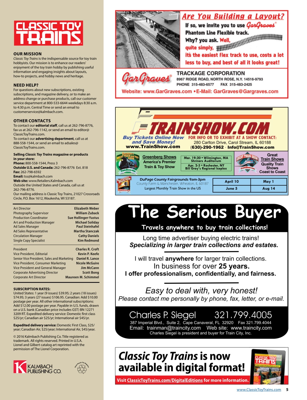 Classic Toy Trains Preview Pages